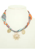 Fabric Sun Charm Necklace