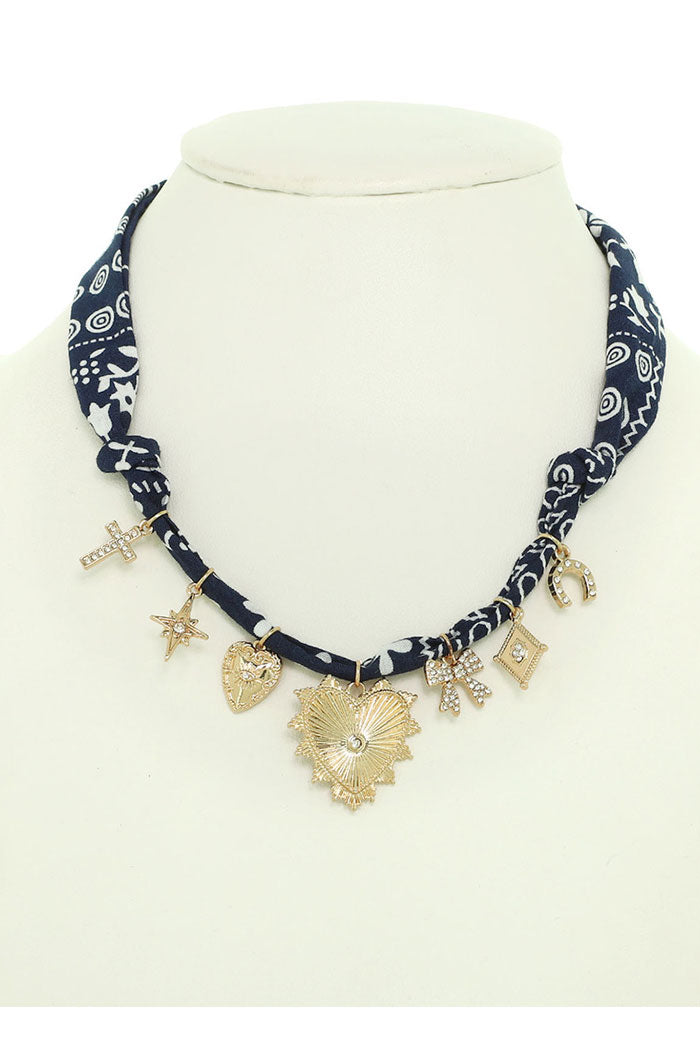 Bandana Braided Charm Necklace