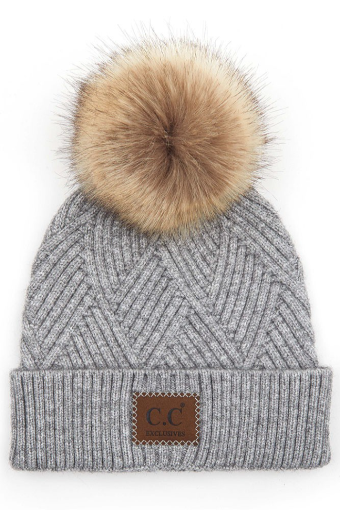 C.C Crafted Pom Detail Beanie