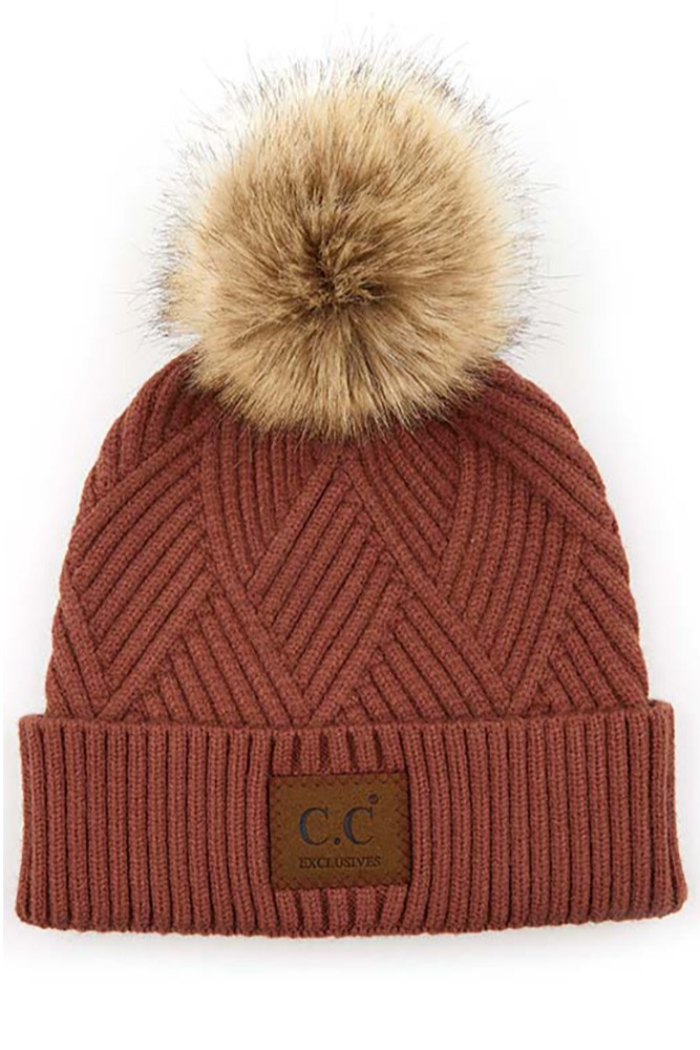 C.C Crafted Pom Detail Beanie