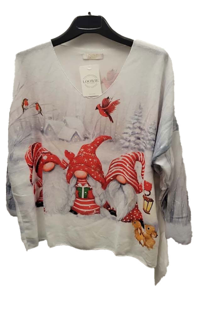 Italian Cozy White Christmas Sweater