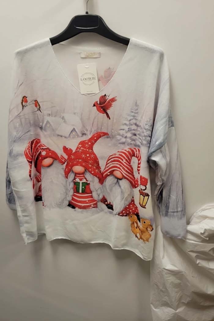 Italian Cozy White Christmas Sweater