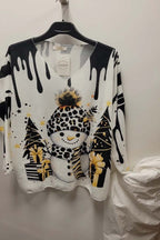 Italian Leopard Snowman Christmas Sweater