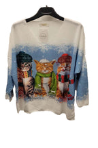 Italian Cozy Wise Cats Christmas Sweater