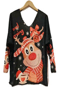 Italian Cozy Black Deer Sweater