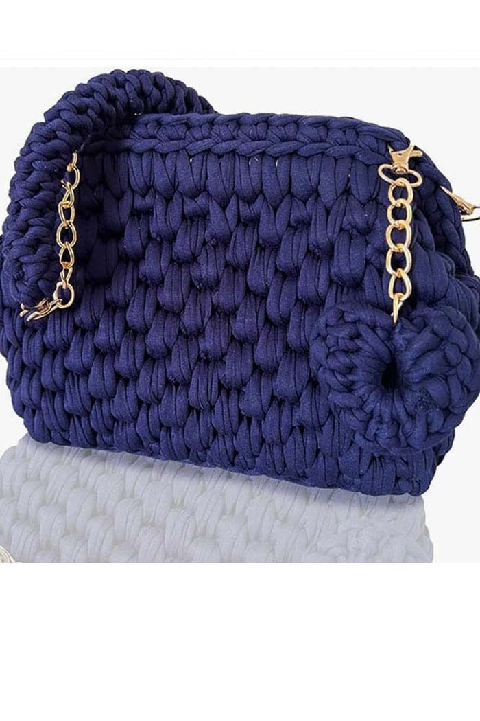 Handmade Crochet Heart Charm Bag