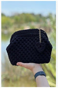 Handmade Crochet Heart Charm Bag