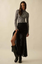 Crochet Lace Mermaid Maxi Skirt