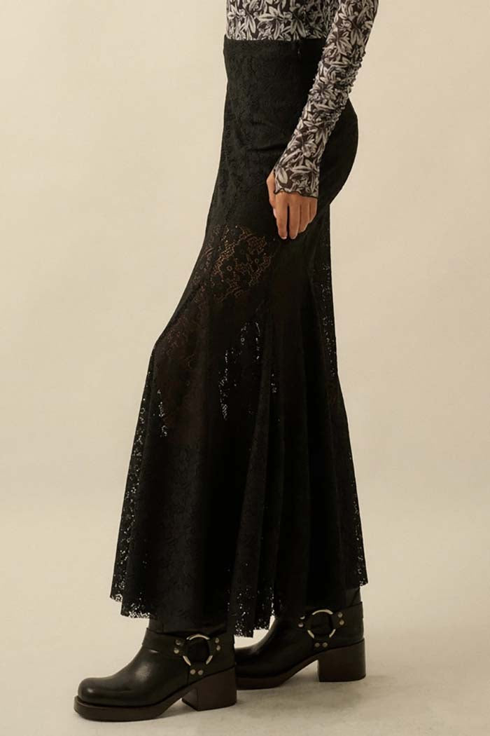 Crochet Lace Mermaid Maxi Skirt