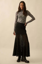 Crochet Lace Mermaid Maxi Skirt