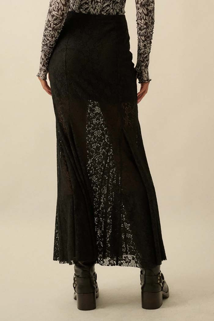 Crochet Lace Mermaid Maxi Skirt