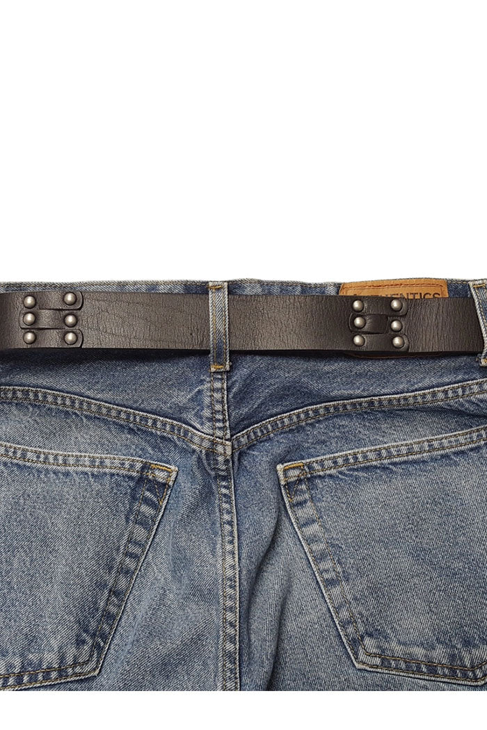Studded Leather Belt with Heart Buckle