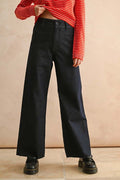 Indigo Denim Straight Wide Leg Pants