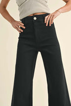 Indigo Denim Straight Wide Leg Pants