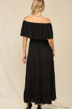 Off-Shoulder Maxi Dress with Ruffle Top