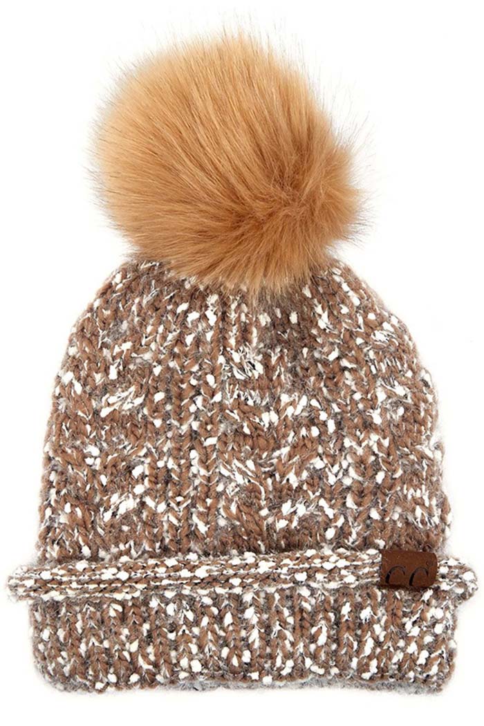 C.C Eyelash Confetti Yarn Pom Beanie