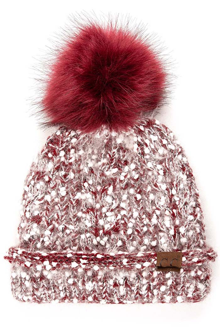 C.C Eyelash Confetti Yarn Pom Beanie