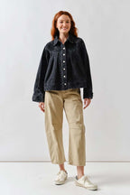 Pleated Denim Jacket