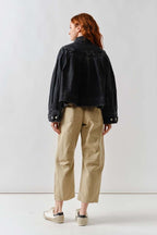Pleated Denim Jacket
