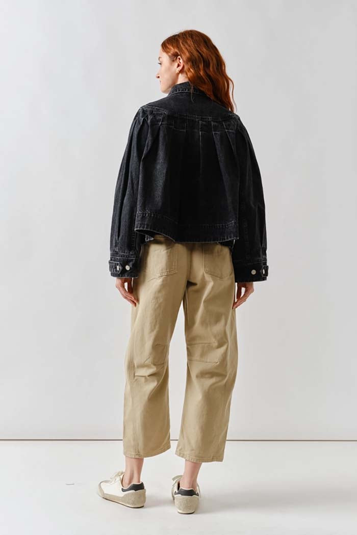Pleated Denim Jacket