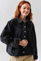Pleated Denim Jacket