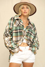 Plaid Oversized Draped Shacket