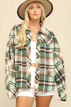 Plaid Oversized Draped Shacket