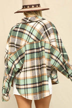 Plaid Oversized Draped Shacket