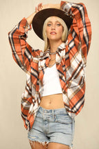 Plaid Oversized Draped Shacket