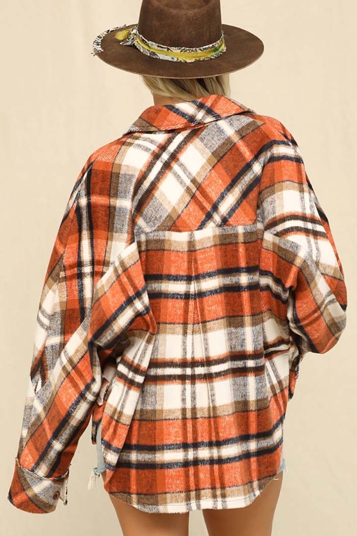 Plaid Oversized Draped Shacket