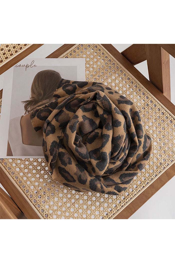 Leopard Print Winter Scarf