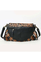 Western Tooled Leather Fringe Crossbody
