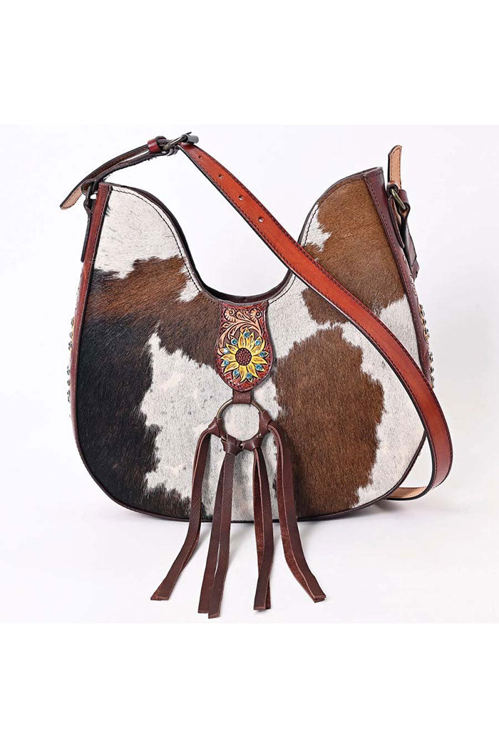 Hobo Sunflower Hair-On Leather Bag