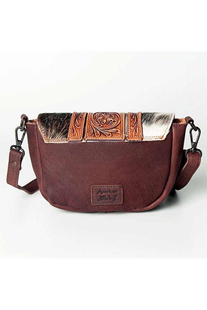 Western Tooled Cowhide Mini Crossbody