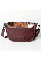 Western Tooled Cowhide Mini Crossbody