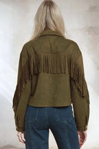 Boho Western Fringe Suede Jacket