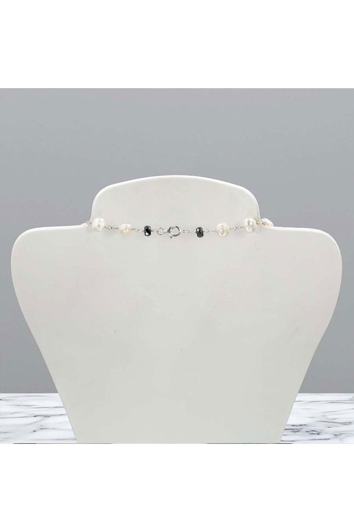 Pearl & Rhinestone Pendant Necklace
