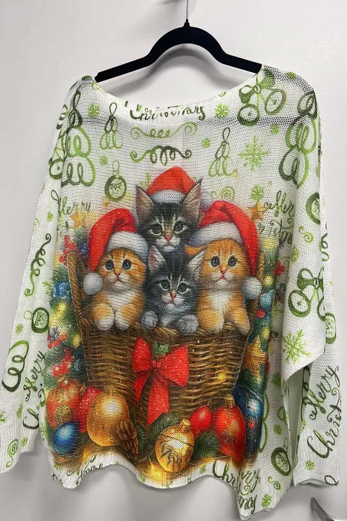 Cats Holiday Knit Sweater