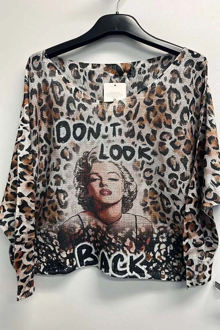 Leopard Icon Graphic Knit Sweater