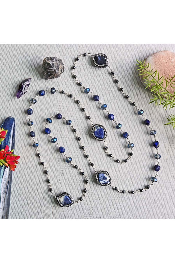 Sodalite Rosary Blue Necklace