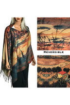 Sueded Art Reversible Button Shawl