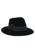Black Wool Felt Safari Fedora