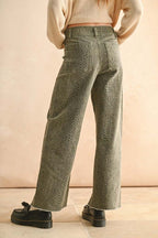 Snake Print Wide-Leg Pants