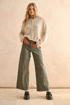 Snake Print Wide-Leg Pants