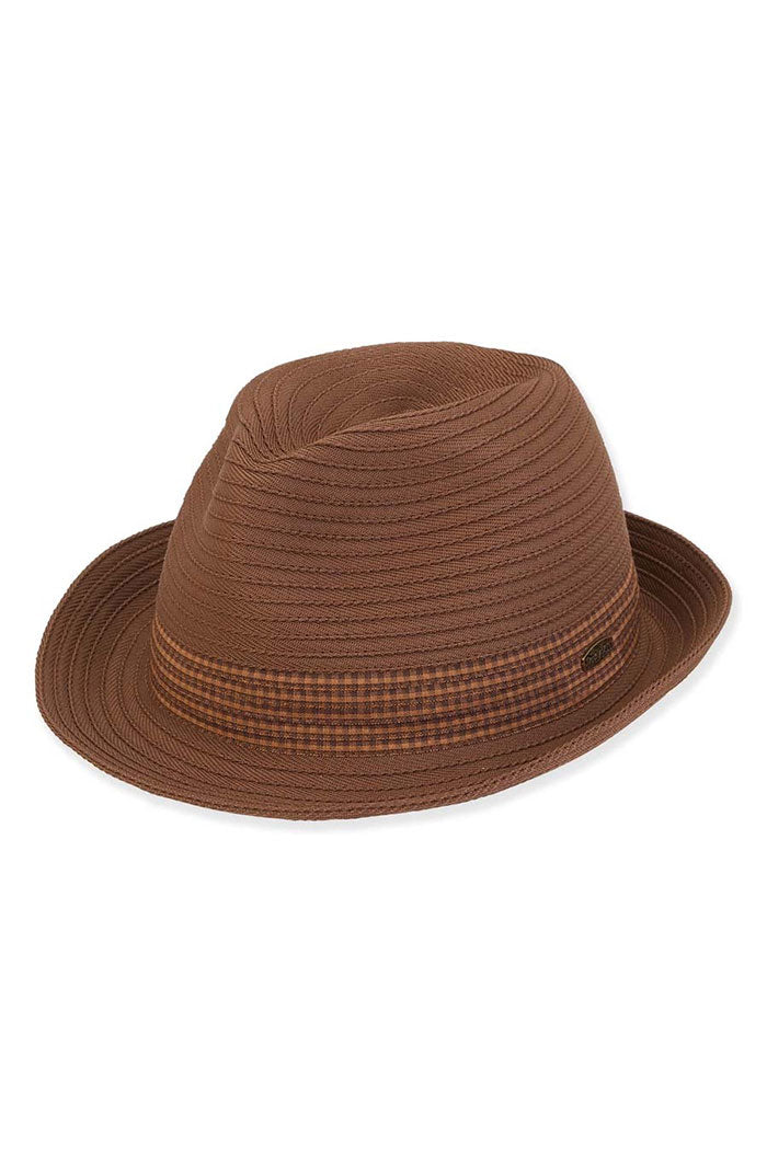 Brown Ribbon Fedora Hat