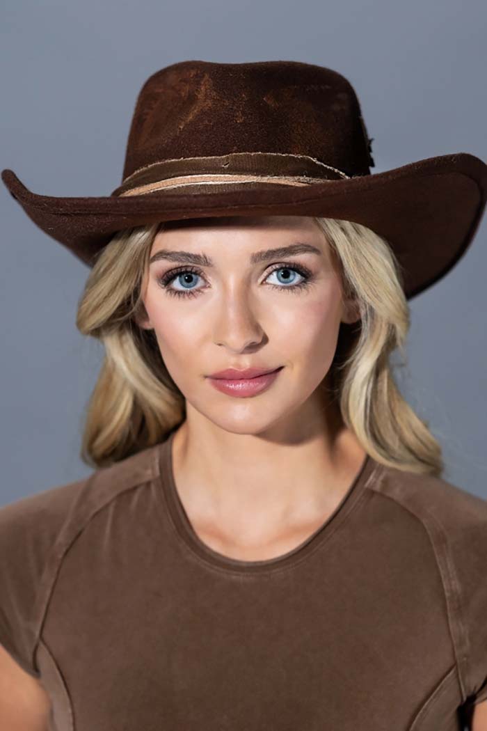 Vintage Patch Distressed Cowgirl Hat