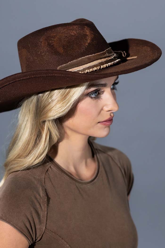 Vintage Patch Distressed Cowgirl Hat