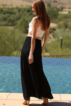 Lace Side Flow Wide Leg Pants