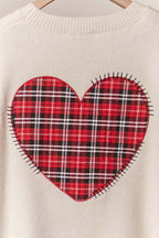 Heart Accent V Neck Cardigan