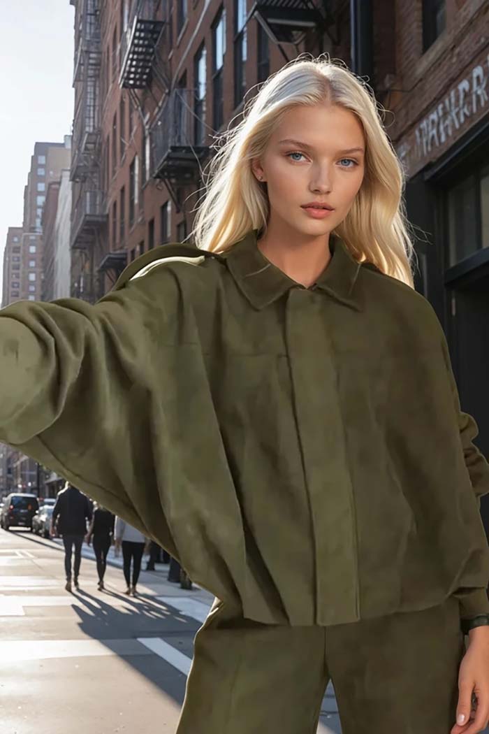 Batwing Sleeved Bomber Jacket